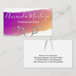 Salon Scissors   Künstlerische Pinsel Visitenkarte