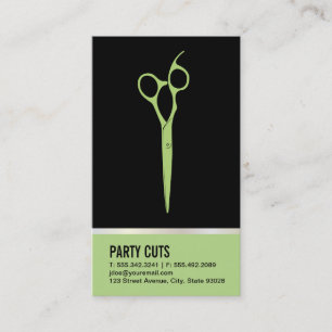 Salon Shears Green Visitenkarte
