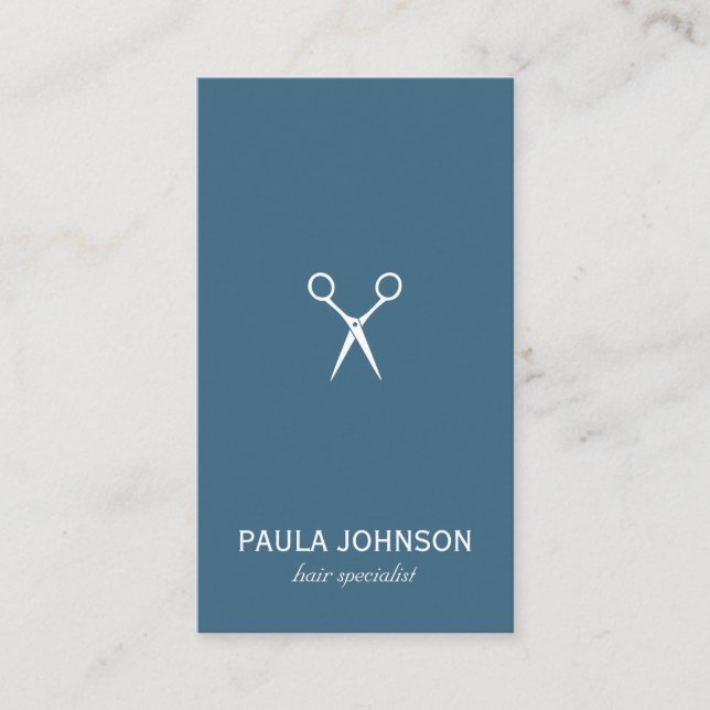 Salon Shears Icon / Blau Visitenkarte (Vorderseite)