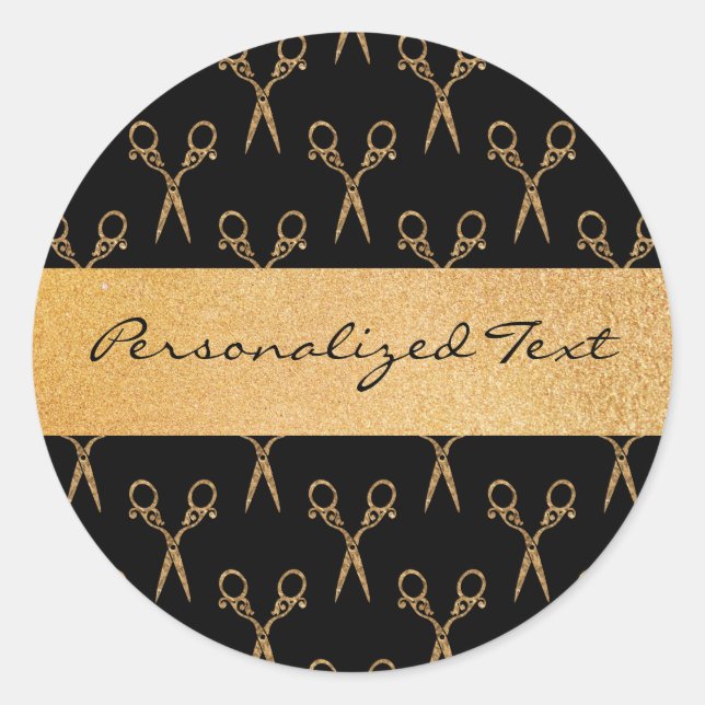 Salon Shears Runder Aufkleber (Vorderseite)