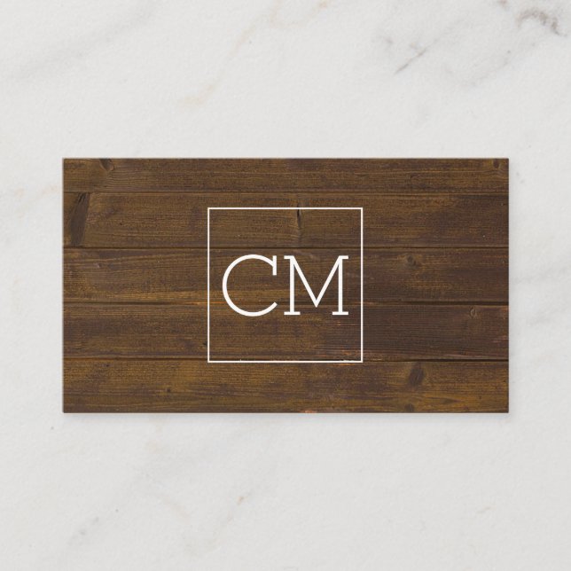 Salon Shears Rustic Monogram Wood Termin Card (Vorderseite)