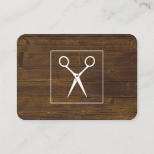 Salon Shears Rustic Wood Appointing Card Terminkarte
