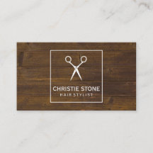 Salon Shears Rustic Wood White Box