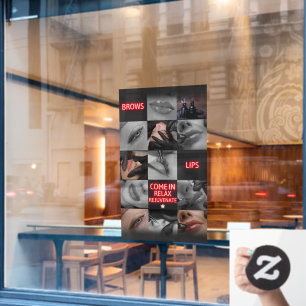 Salon Spa Augenbrauen Lippen Kommen Sie herein Ent Fensteraufkleber