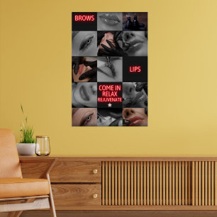Salon Spa Augenbrauen Lippen Kommen Sie herein Ent Poster