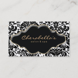 Salon Spa Business Card Bronze Gold Damask Visitenkarte
