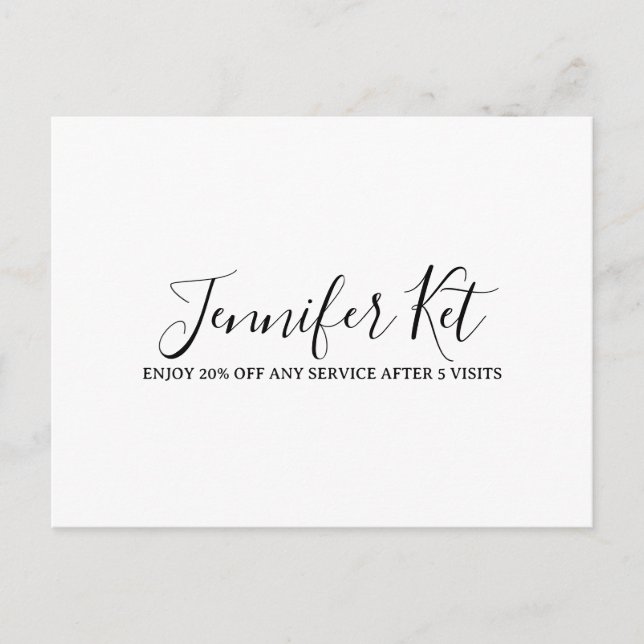 Salon spa business discount offer website visits a postkarte (Vorderseite)