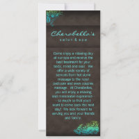 Salon-Spa-Einladung - Rack Card Floral Blau Grün
