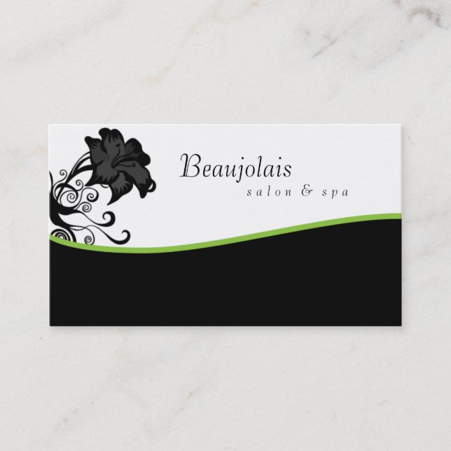 Salon Spa Massage Therapy Business Card Green Visitenkarte (Vorderseite)