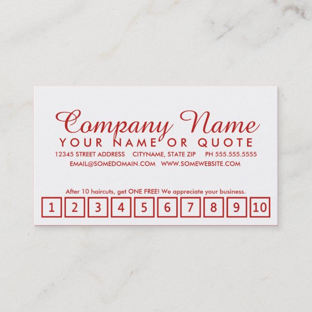 Salon-Treueprogramm: emo-Stil Treuekarte (Vorderseite)