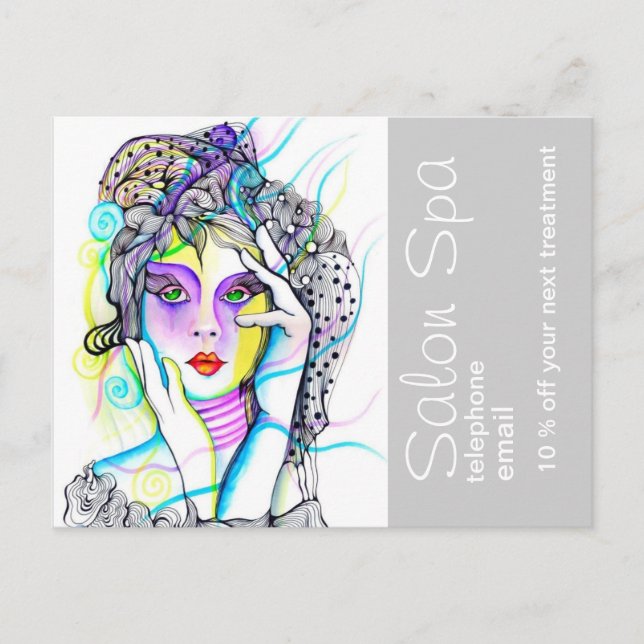 Salon- und Wellness-Center-Werbung Postkarte (Vorderseite)