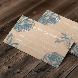 Salon Vintag Blue Rose Blumenernennung Terminkarte