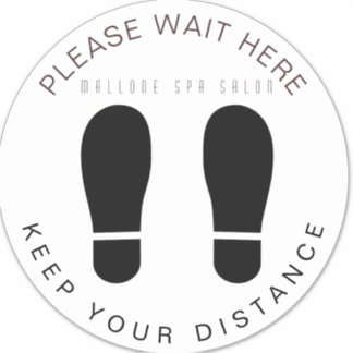 Salon Wait Hier Behalt dein Distance Floor Sticker