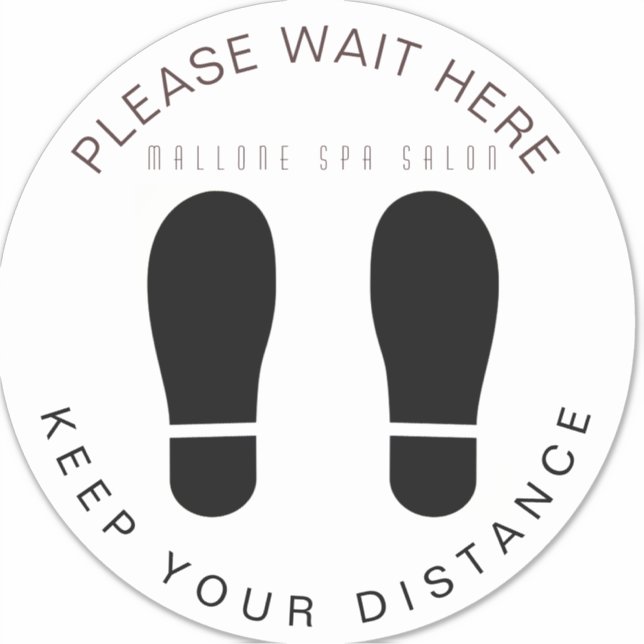 Salon Wait Hier Behalt dein Distance Floor Sticker (Vorderseite)
