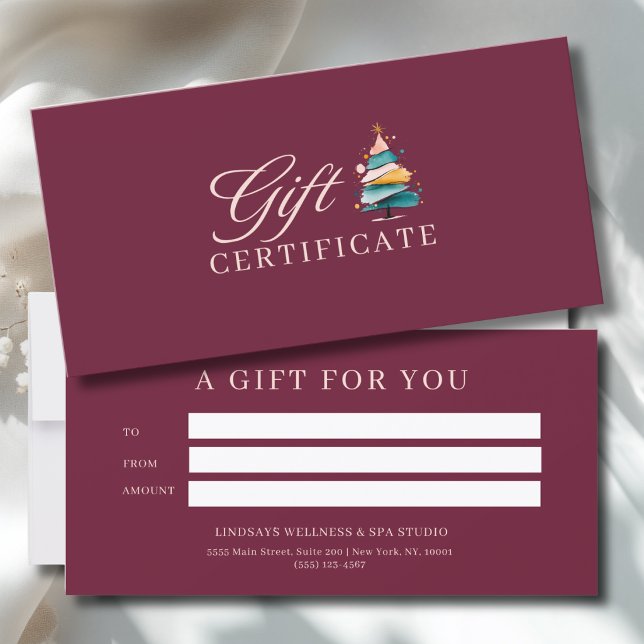 SALON WEIHNACHTSBAUM-GESCHÄFTSZERTIFIKAT  (SALON CHRISTMAS TREE BUSINESS CERTIFICATE)