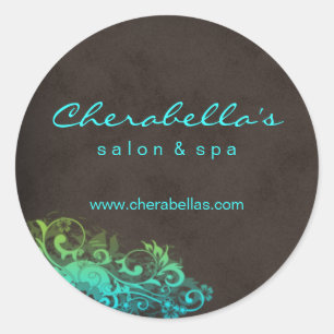 Salon Wellness-Center Aufkleber Türkis Blau Grün b