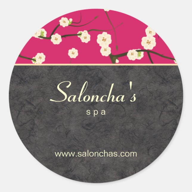 Salon Wellness-Center Blumenkirschblüte Aufkleber  (Vorderseite)