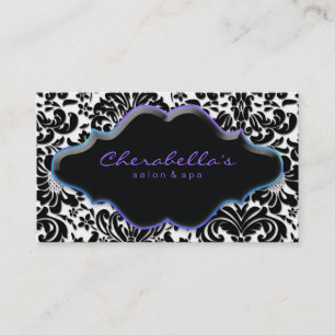 Salon Wellness-Center Business Card Blue Lila Dama Visitenkarte
