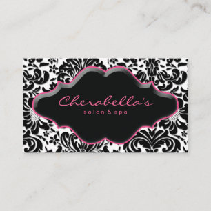 Salon Wellness-Center Business Card Rosa Damask Visitenkarte
