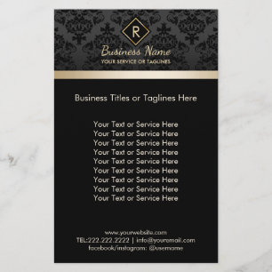 Salon WELLNESS-CENTER Damask Monogram Elegantes Sc Flyer