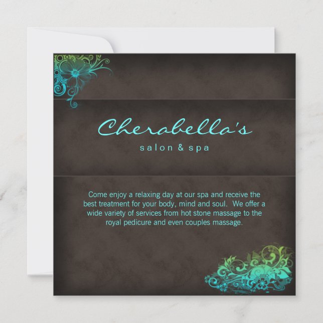 Salon Wellness-Center Einladung - Postcard Turq bl (Vorderseite)