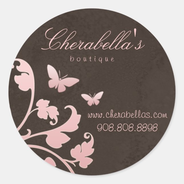 Salon-Wellness-Center-Schmetterling-Aufkleber Wild Runder Aufkleber (Vorderseite)