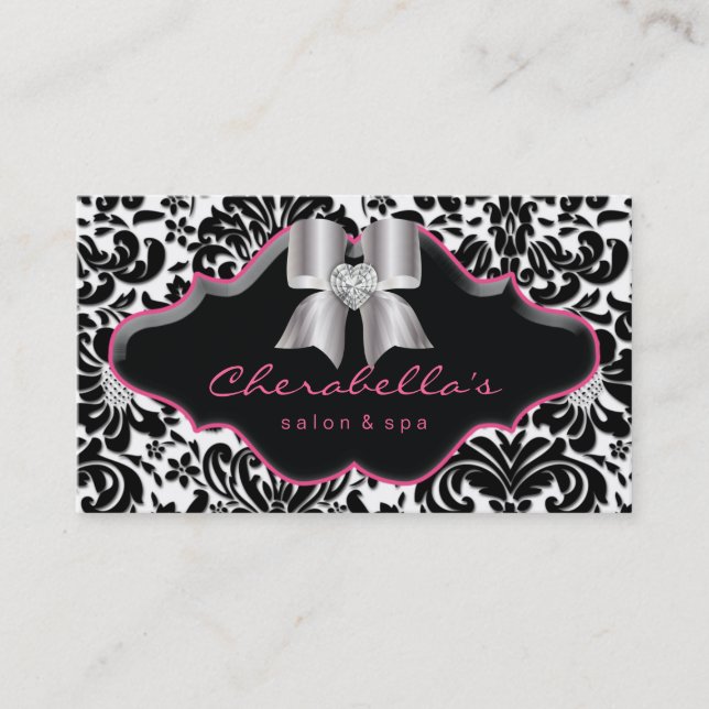 Salon Wellness-Center Schmuck Business Card Rosa D Visitenkarte (Vorderseite)