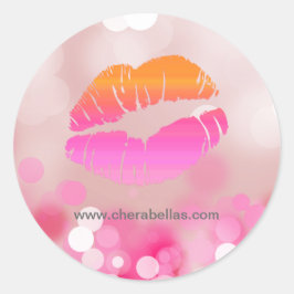 Salon Wellness-Center Schönheitsticker Rosa Lippen Runder Aufkleber