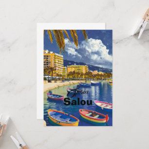 Salou Spanien Reise Postkarten Kunst, Spanien Reis