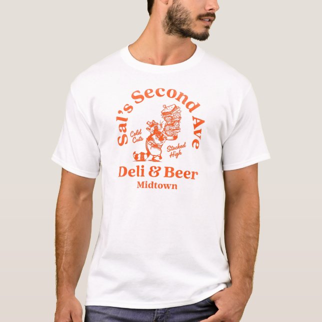 "Sal's Second Ave Deli & Beer" Cooler NYC Deli Art T-Shirt (Vorderseite)