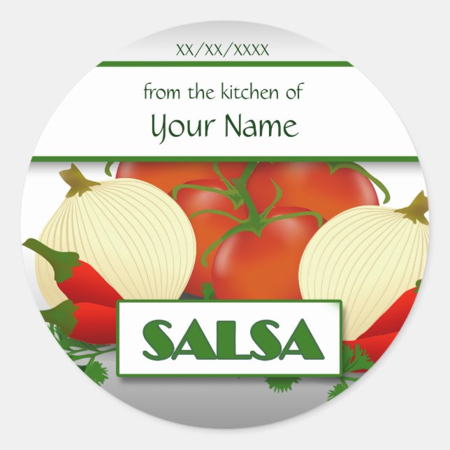 Salsa Canning Custom Aufkleber Label (Vorderseite)