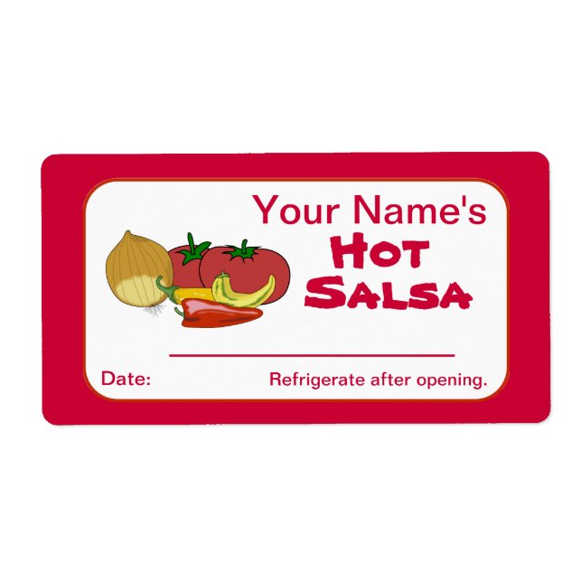 Salsa Custom Canning Jar Stickers Personalisiert (Vorne)