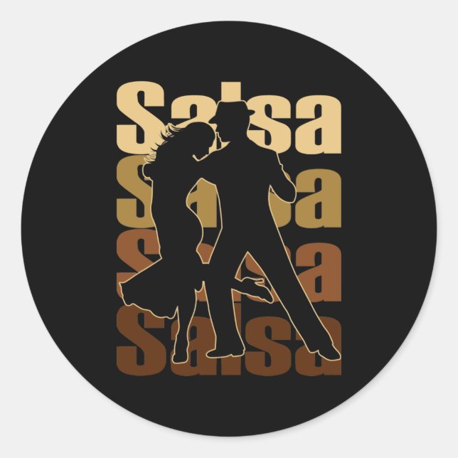 Salsa Dance for Latin music Dance Salsa Runder Aufkleber (Vorderseite)