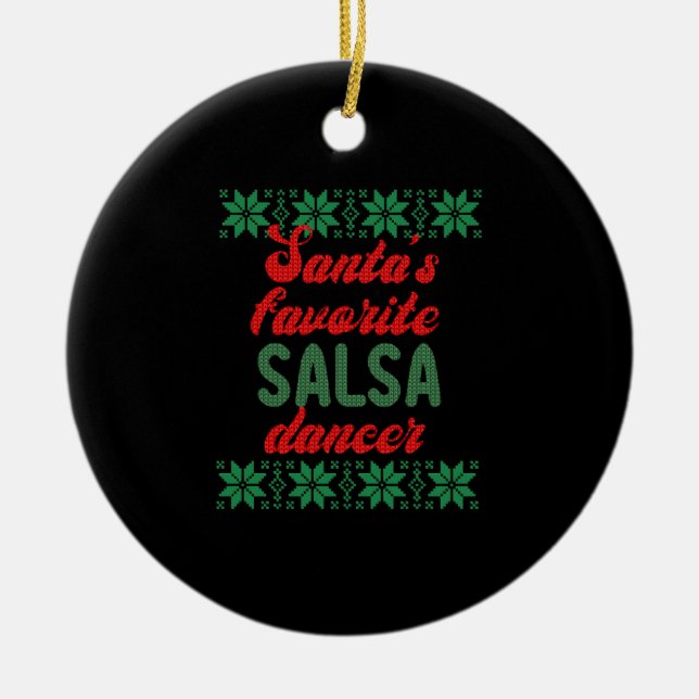 Salsa Dancer Ugly Weihnachtsgeschenk Keramik Ornament (Vorne)