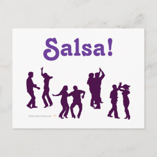 Salsa Dancing Posen Silhouetten Custom Postkarte