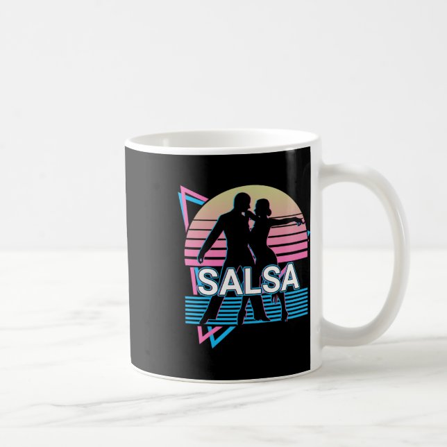 Salsa Dancing Salsa Dancer Retro Kaffeetasse (Rechts)