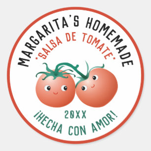 Salsa de Tomate Spanisches Label für hausgemachte  Runder Aufkleber