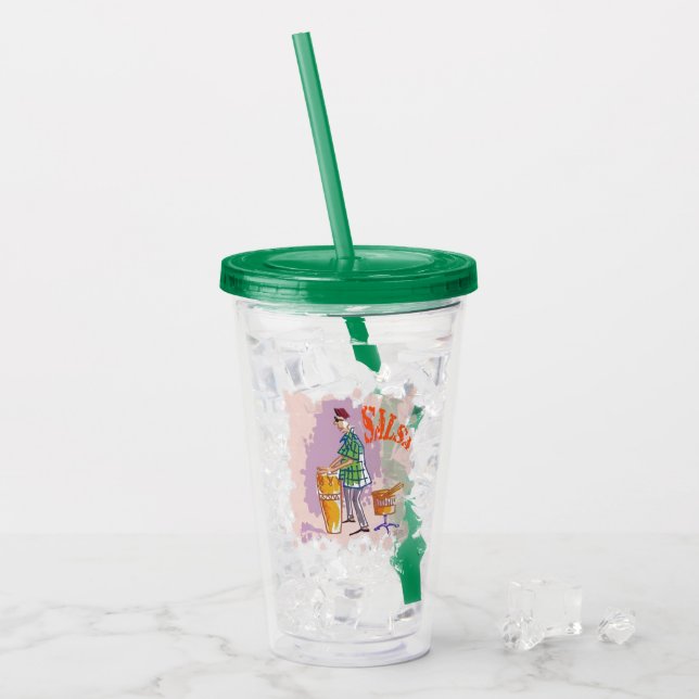 Salsa Drummer Acryltumbler Acryltrinkbecher (Vorderseite Ice)