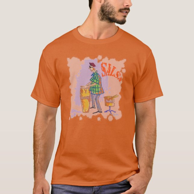 Salsa Drummer men orange T - Shirt (Vorderseite)