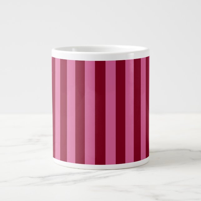 Salsa Flamingo Pink Stripe Jumbo-Tasse (Vorderseite)