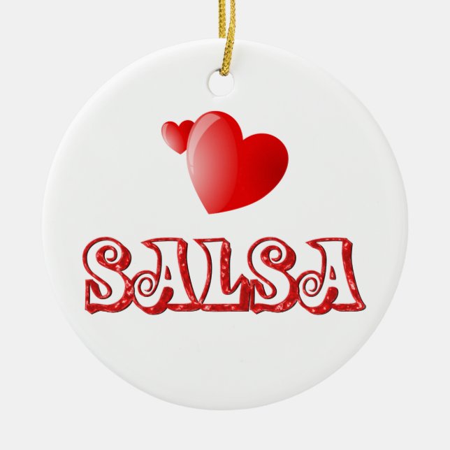 Salsa-Herzen Keramik Ornament (Vorne)