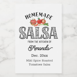 Salsa Homemade aus der Küche des Namens Lebensmitteletikett