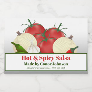 Salsa Hot & Spicy 3 x 2" Lebensmitteletikett
