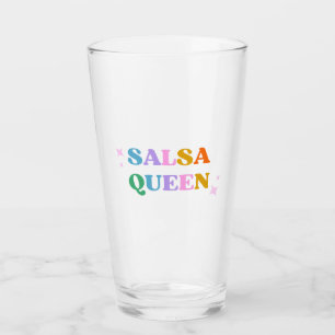 Salsa-Königin-Typografie farbenfroh Retro modern Glas