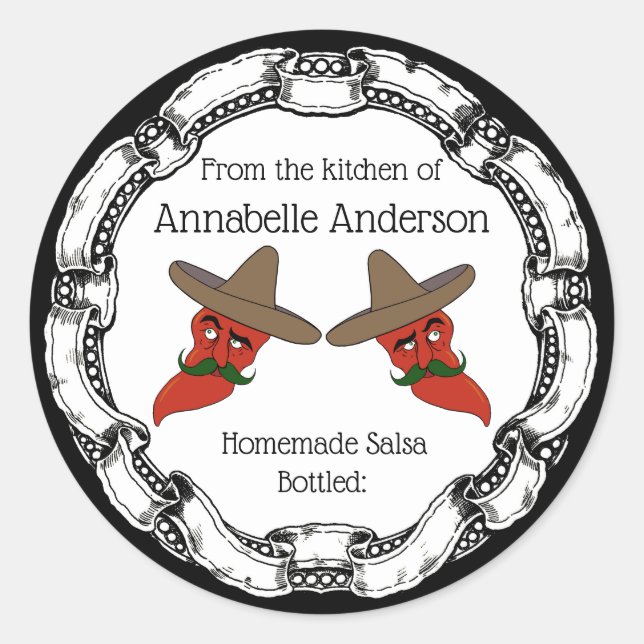 Salsa Label personalisieren Runder Aufkleber (Vorderseite)