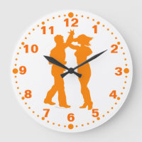 Salsa Latin Dance Spin Wall Clock mit Minuten