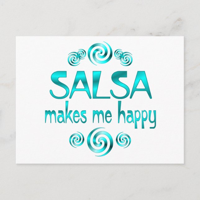 Salsa macht mich glücklich postkarte (Vorderseite)