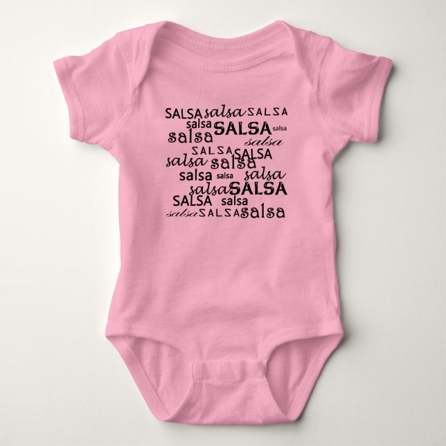 SALSA-Musterkörper für salsera oder salsero Baby Strampler (Vorderseite)