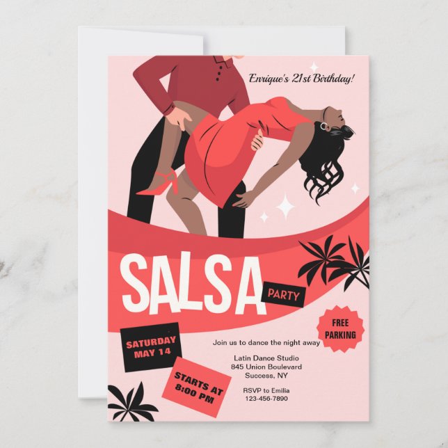 Salsa Party Einladung (Vorderseite)
