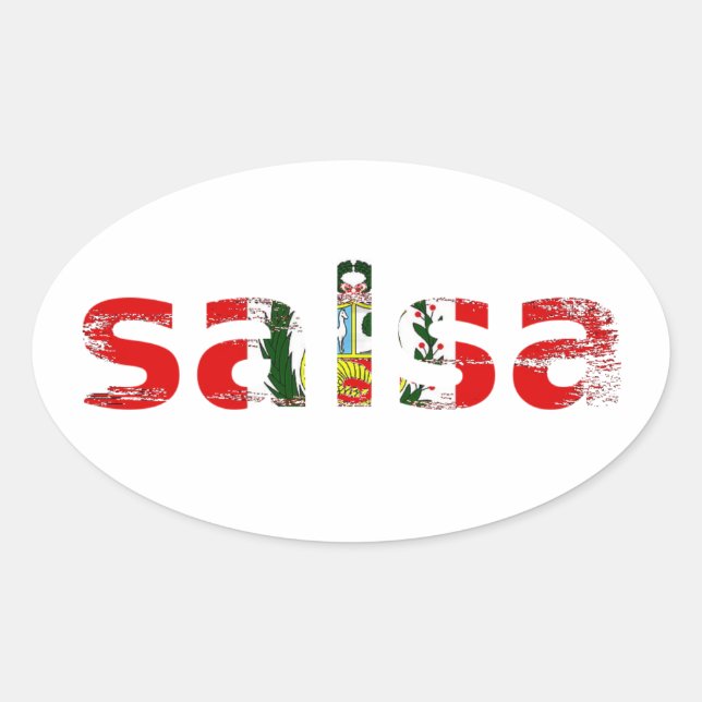Salsa Peru Ovaler Aufkleber (Vorderseite)